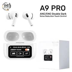 A9 Pro Airpods with Lcd Display Comfortable earbuds with ANC