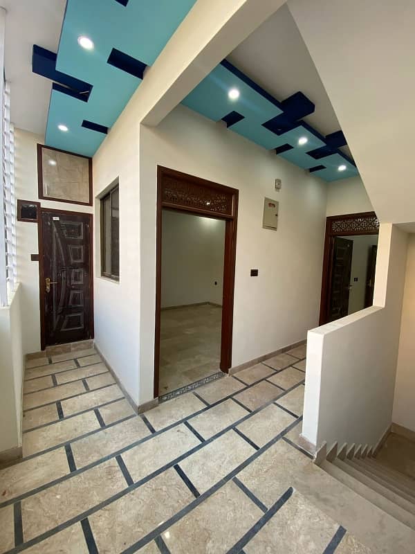 Brand New Zero Meter House Ground Plus 1 Full Marble Tiles Flooring Bottom To Top Roof Excellent Work North Karachi Sector 5A-3 16