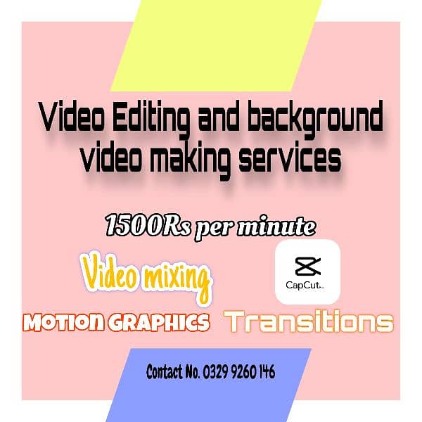 Video Editing and background video making services 0