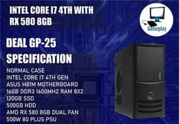 i7 4th gen with Rx 580 8GB Gaming PC For Sale With Everything