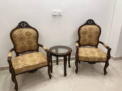 Bedroom chairs with centre table