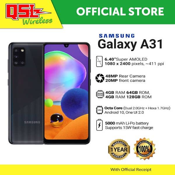 Samsung Galaxy a31 4/128 PTA official proff 5