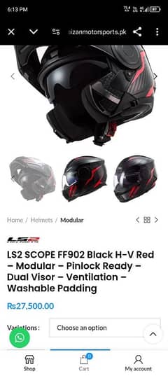 LS2 helmets LS2 scope FF 902 black - Modular - pin lock ready