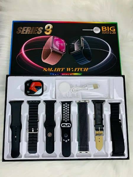 7 In 1 Smart Watch Series 9 with Leather strap 0