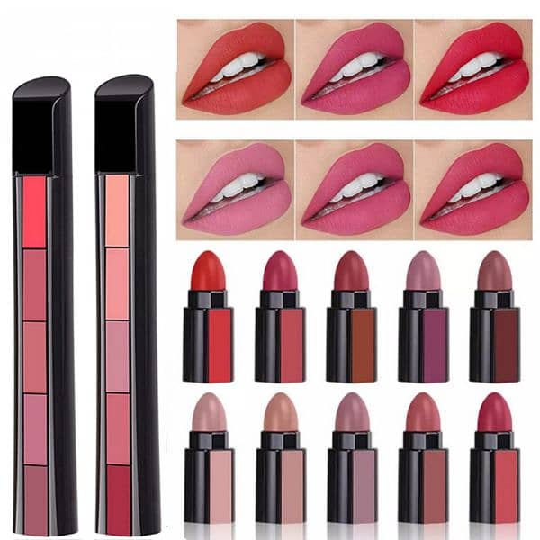 5 in 1 Lipstick Matte lipsticks Waterproof 2