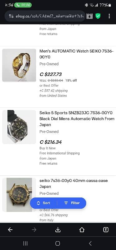 Seiko mens sports watch 5