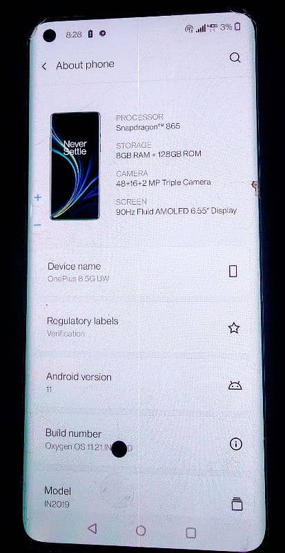 One Plus 8 90Hz Refresh Rate 8/128Gb 90fps in PUBG Read Add Full 0