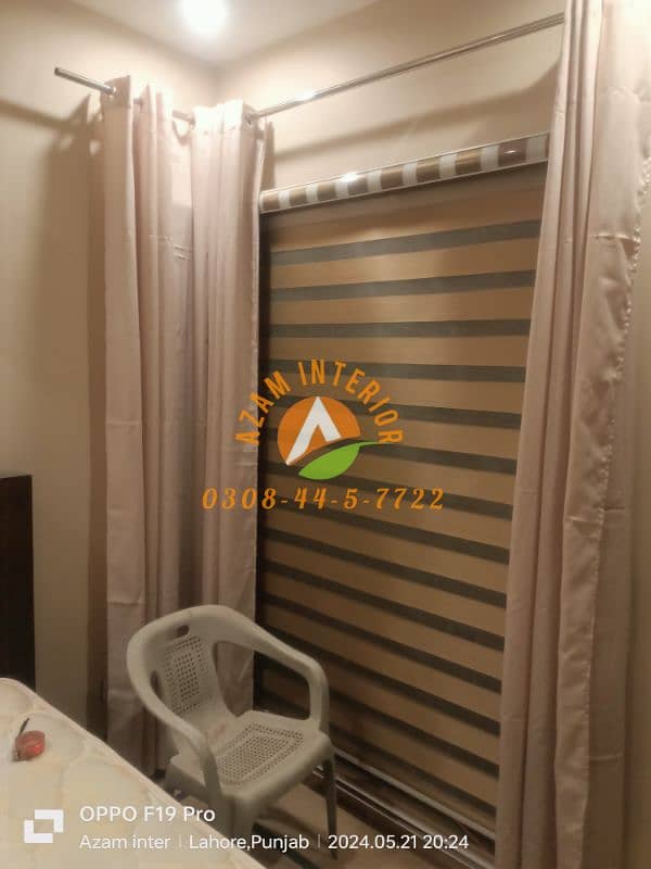 roller blinds Glass paper wooden floor Azam Interior DHA Window blinds 4