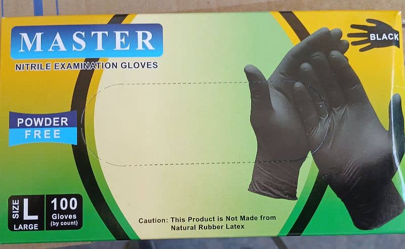 black & Blue Nitrile powdered free gloves 3