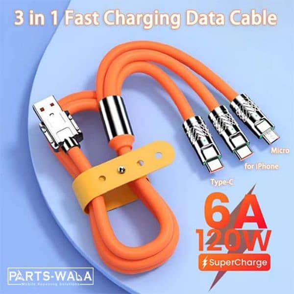 3 in one fast charging cable The Best cable 120W . simple type C iphon. 1