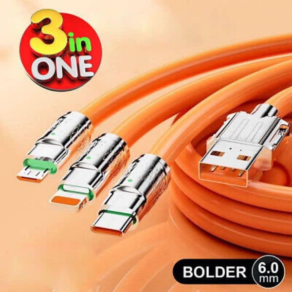 3 in one fast charging cable The Best cable 120W . simple type C iphon. 3