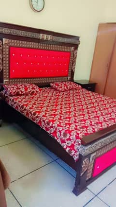 king bed with mattress side tables ND dressing