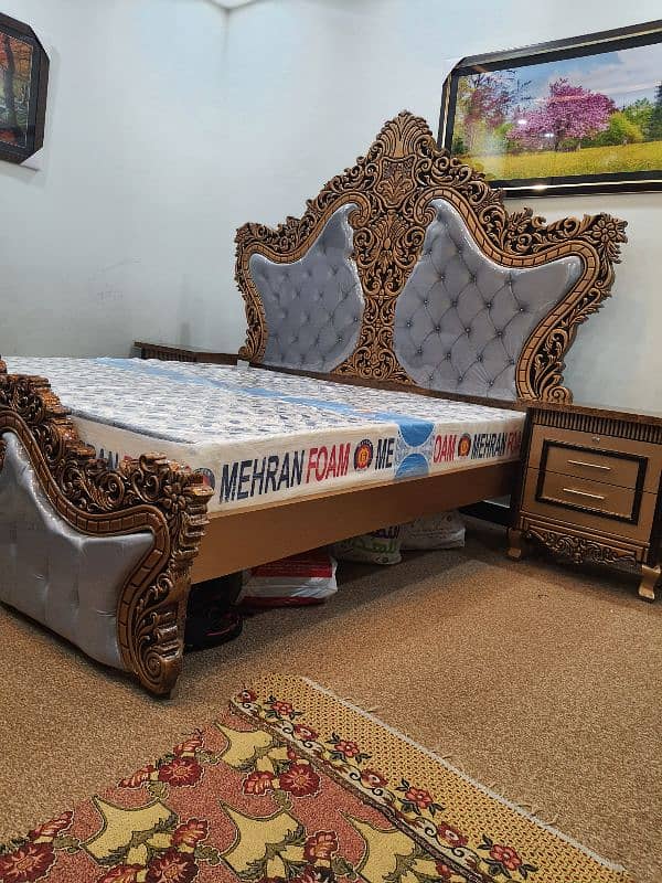 Carving bed set New Not used king size Without mattris (cinyoti Style) 1