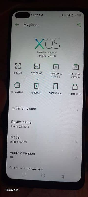 Infinix zero8i In condition 10/9 0