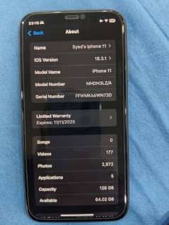 Iphone 11 with 100% battery health (Non-PTA)