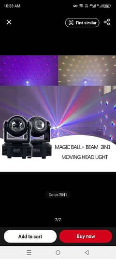 MINI Moving Head Light Beam+Magic Ball 2in1 Effect Light RGBW Ful