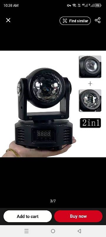 MINI Moving Head Light Beam+Magic Ball 2in1 Effect Light RGBW Ful 4