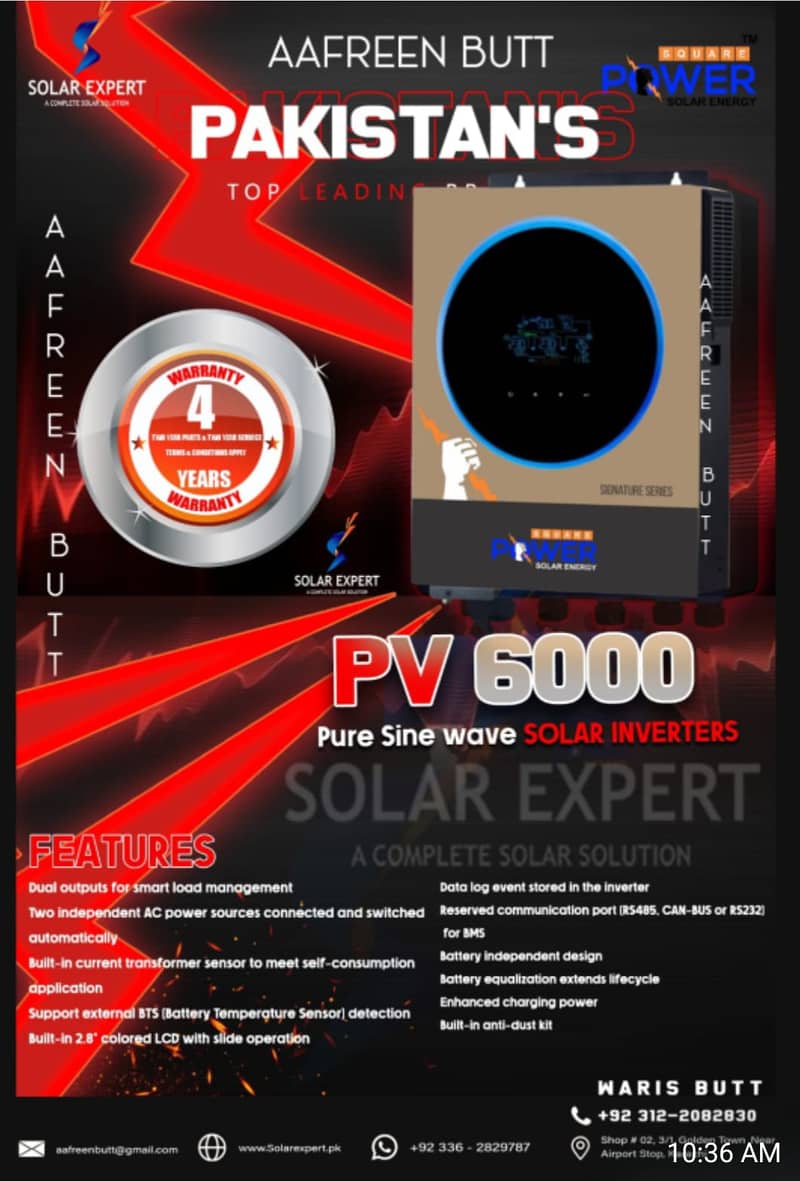 Power square pv 6000 solar inverter with 4 years warranty 0