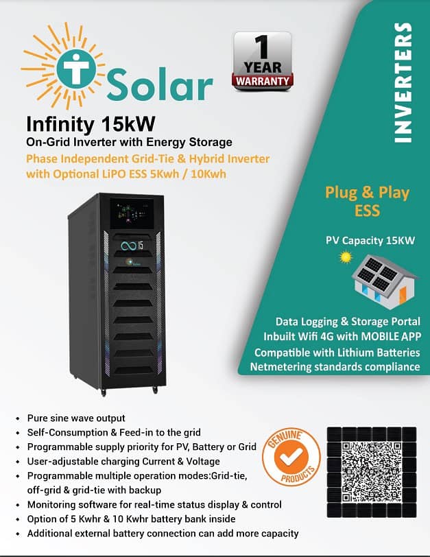 TESLA 15KW On-Grid / Hybrid Infinity Inverter with Energy Storage 0