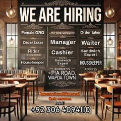 Restaurant Staff Required Urgently