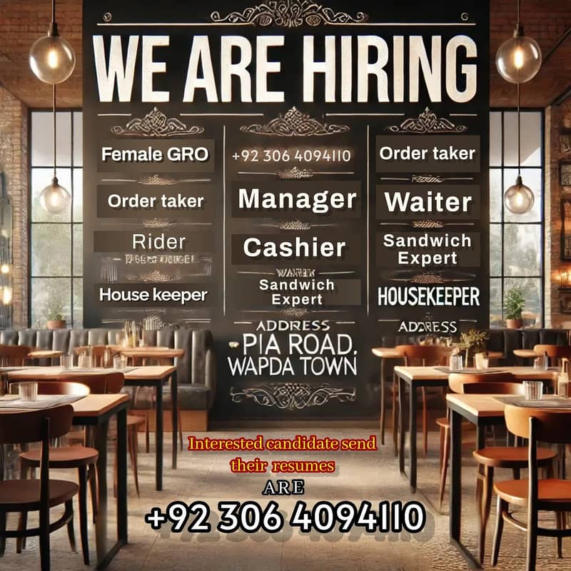 Restaurant Staff Required Urgently 1