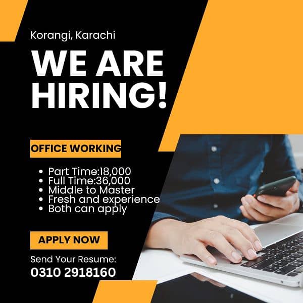 We are hiring male and female candidate 0