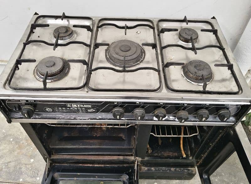 Sky Flame Double Door 5 Burner Cooking Range (Gas and Electric) Oven 0