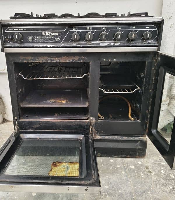 Sky Flame Double Door 5 Burner Cooking Range (Gas and Electric) Oven 1