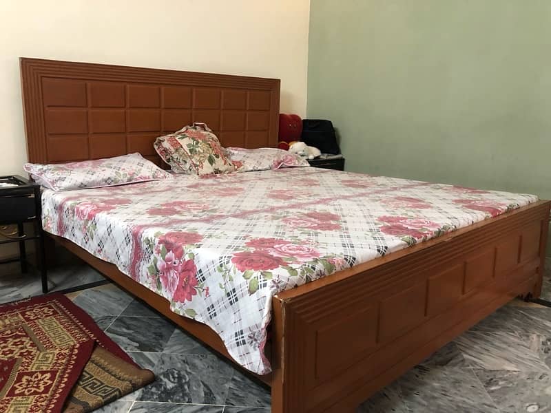 wooden bed with mattress 1