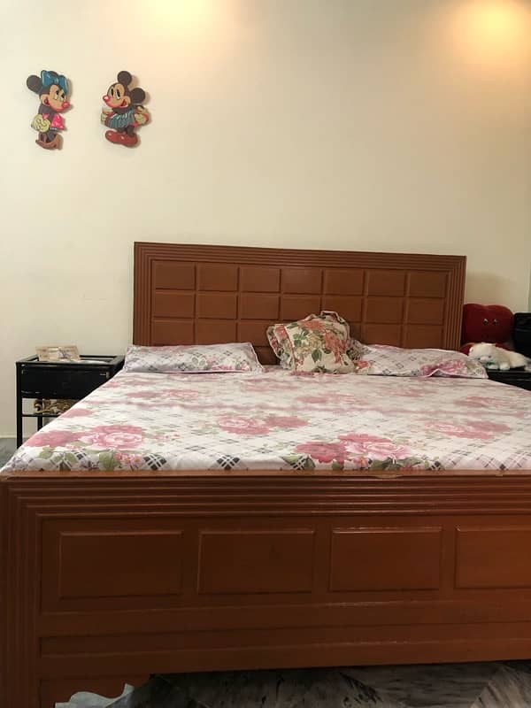 wooden bed with mattress 2