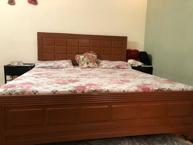 wooden bed with mattress 3