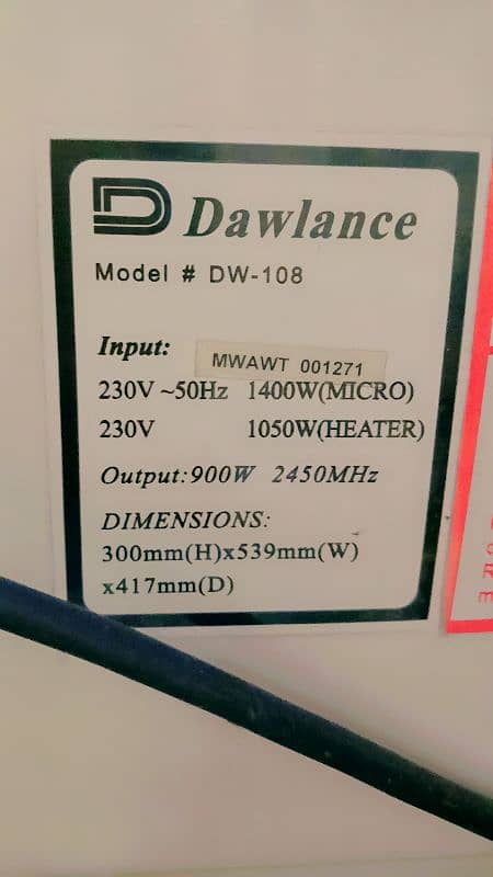 Dawlance Microwave oven 1