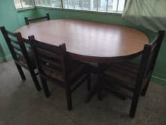 Wooden Dining Table with 4 Chairs