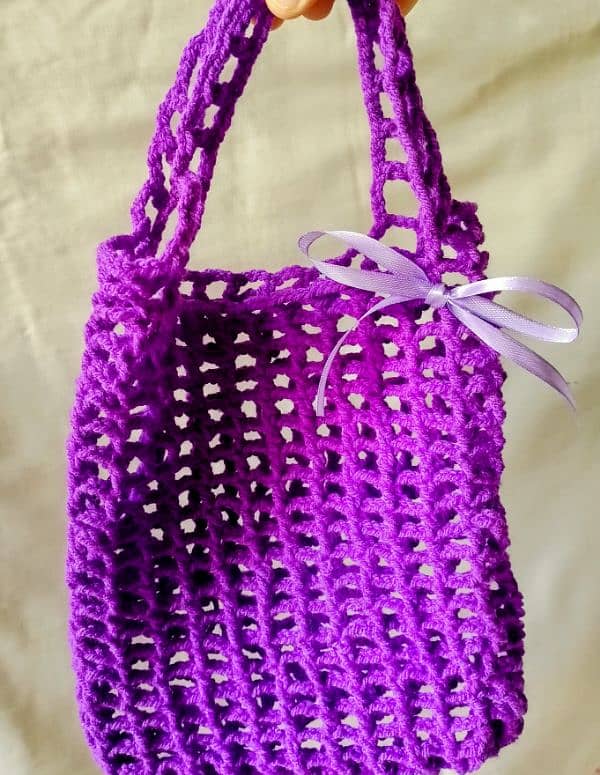 purple crochet bag 1