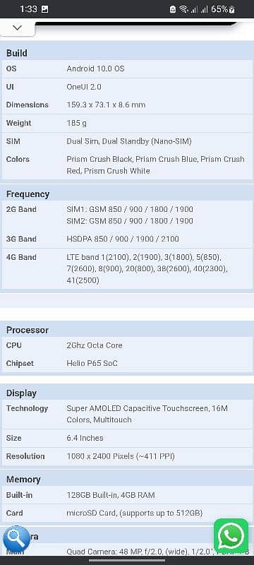 Samsung galaxy A31  (Exchange possible) 1