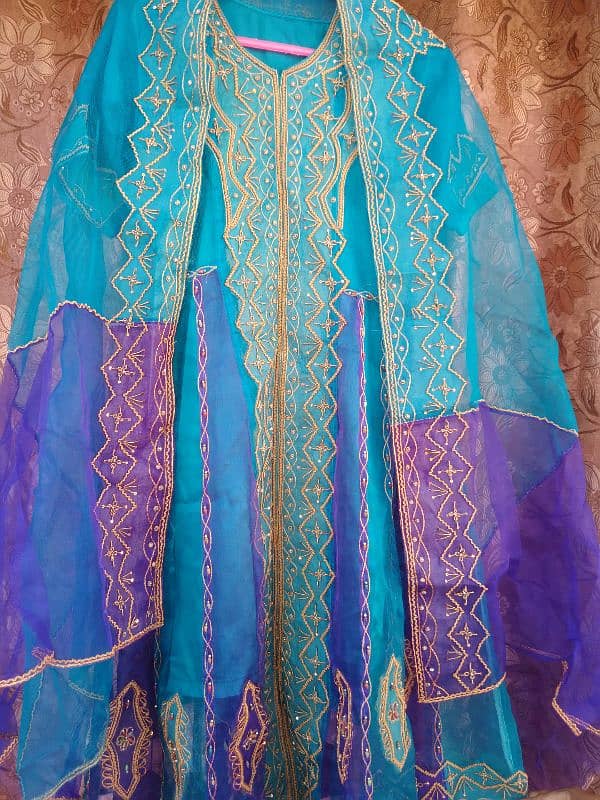 frock & embroidered dupatta & shalwar 1