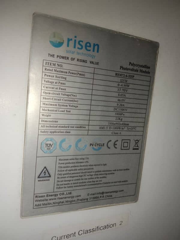 325 watt, A grade , with documents, risen solar panel 3