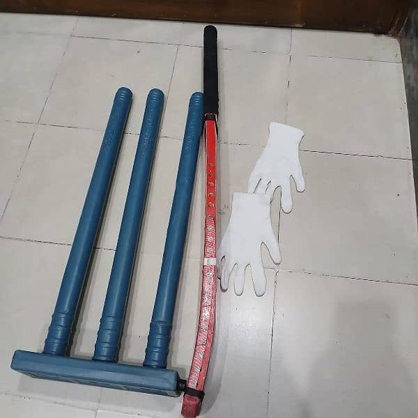 Original JD Bat + Pair Of Gloves + 1 Wicket 1