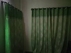 Curtains blue and green color