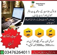 Online job available, Typing/Assignment/Data Entry/Ad posting etc