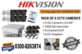 6 CCTV Cameras 5mp Pack (1 Year Warranty)