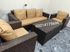 OUTDOOR GARDEN RATTAN UPVC FURNITURE SOFA SET CHAIRS TABLE UMBRELLA