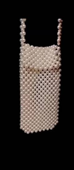 pearl beaded phone clutch