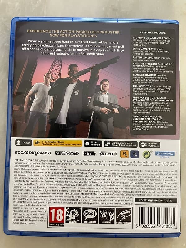 Grand Theft Auto five | Grand Theft Auto V | GTA 5 | GTA V | PS5 Disc 2