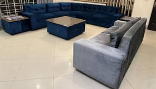 L shaped sofa set 10 seater with 3 tables