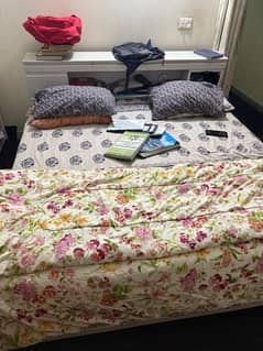 Double Bed(with mattress)with 3 door Almirah and Dressing table