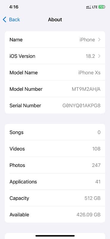 Iphone XS 512GB PTA Approved 5