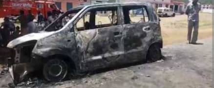 Burn  car total loss wagen r 2015