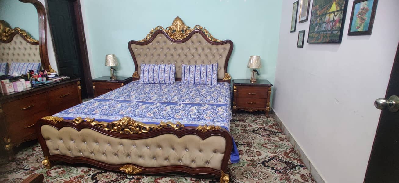 Wooden bed Set | Room Furniture | Bed Set With Matress For sale 2