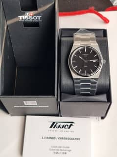 Tissot PRX Silver Stainless Steel Black Dial Quartz Watch for Men’s